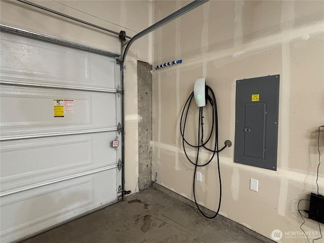 garage with electric panel