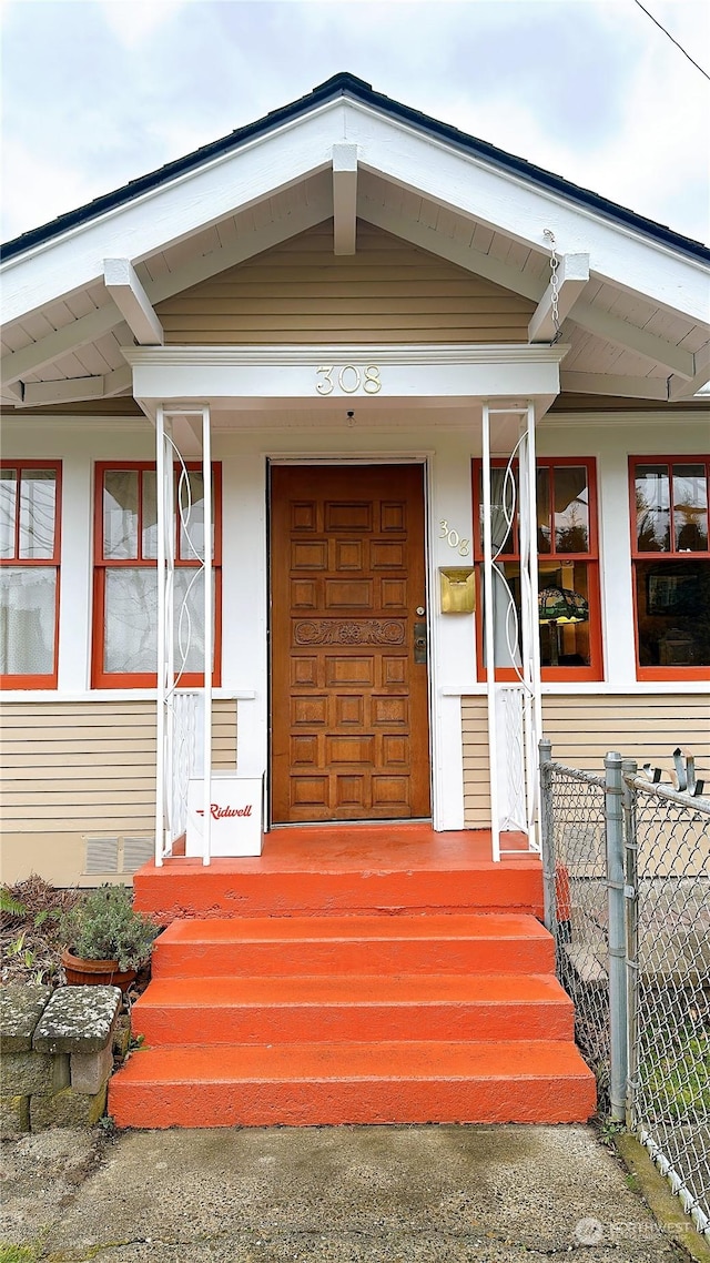 view of doorway to property