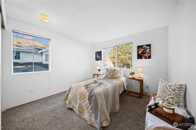 bedroom featuring carpet