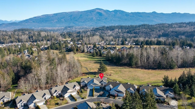 aerial view featuring a mountain view