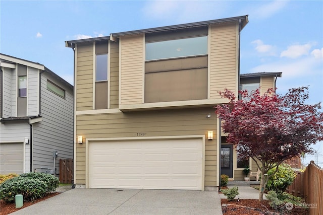 view of front of home with a garage