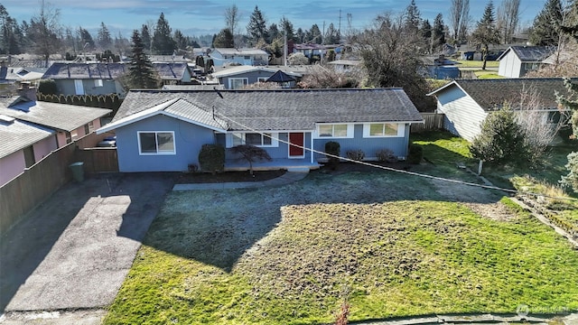 exterior space with a front yard