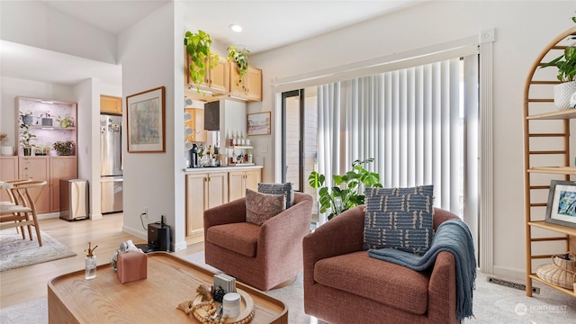 living room featuring light hardwood / wood-style flooring