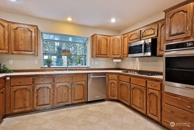 kitchen with stainless steel appliances and sink