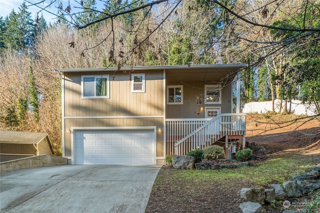 view of front of home with a garage