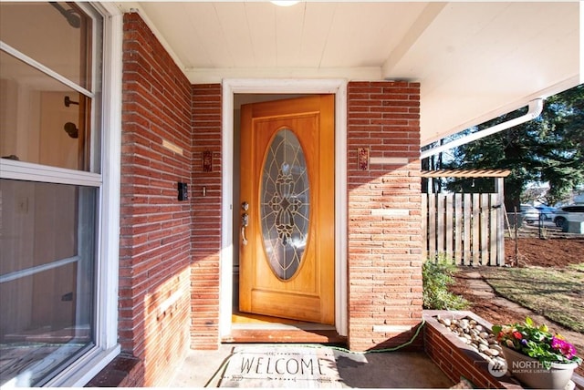 view of doorway to property