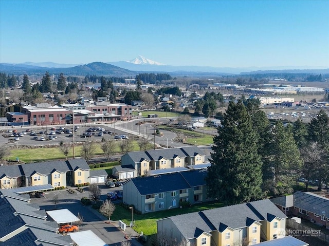 aerial view featuring a mountain view