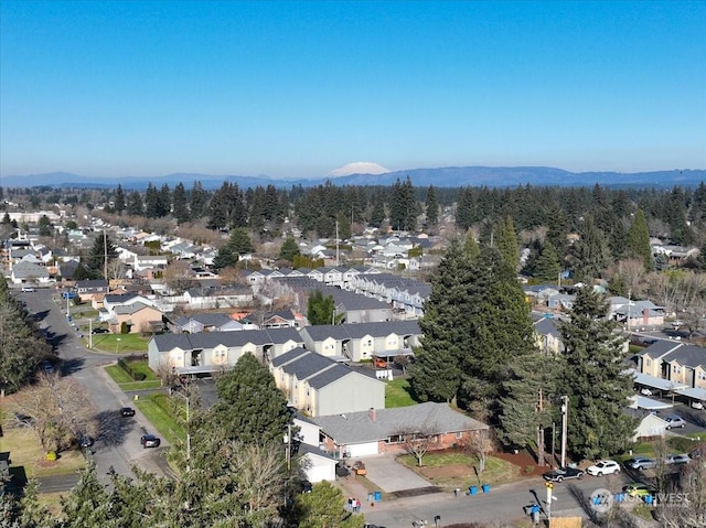 aerial view featuring a mountain view