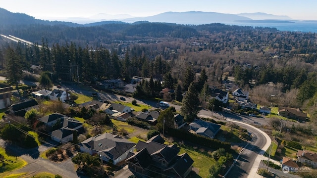 bird's eye view featuring a mountain view