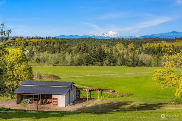 view of mountain feature featuring a rural view