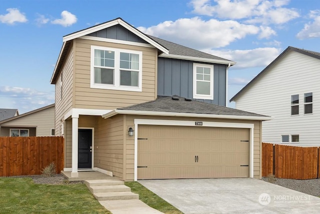 front of property featuring a garage