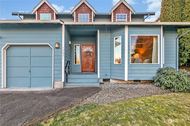 view of front of house with a garage