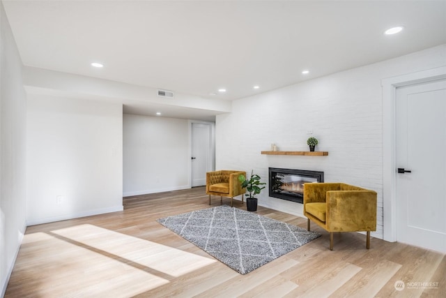 living area featuring light hardwood / wood-style flooring