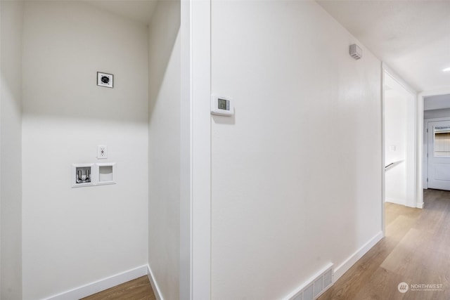 corridor featuring light wood-type flooring