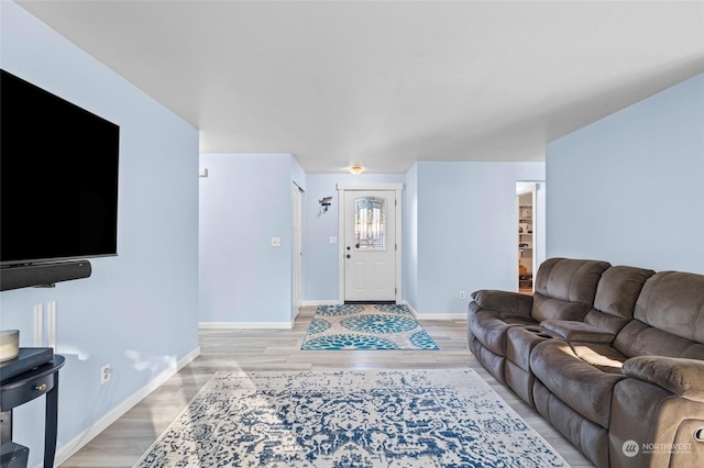 living room featuring light hardwood / wood-style floors