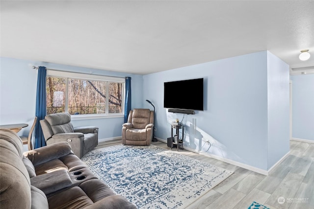 living room featuring light hardwood / wood-style floors