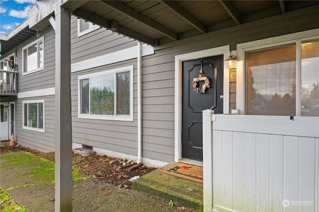 view of doorway to property