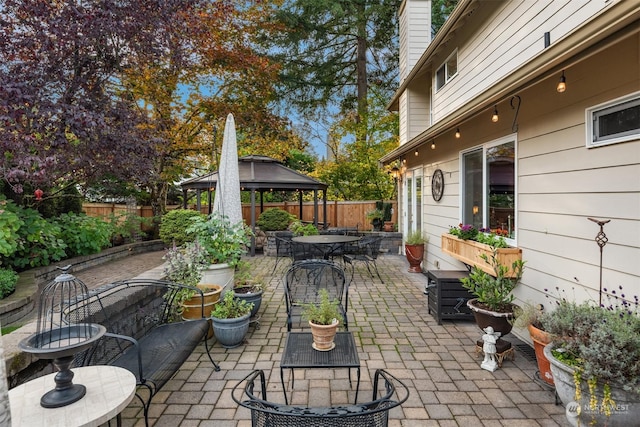 view of patio with a gazebo