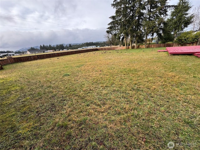 view of yard featuring a fenced backyard