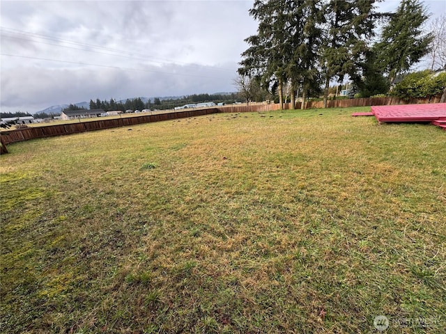 view of yard featuring a fenced backyard