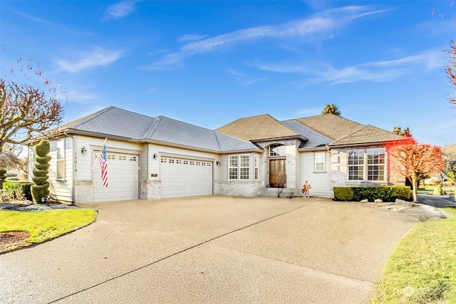 view of front of house with a garage