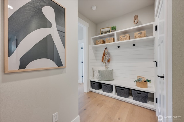 mudroom featuring wood finished floors