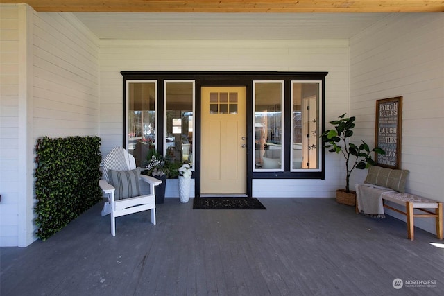 view of doorway to property