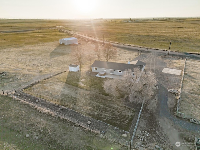 bird's eye view with a rural view