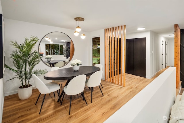 dining room featuring light wood-type flooring