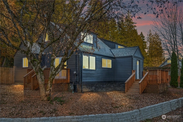 exterior space with a wooden deck