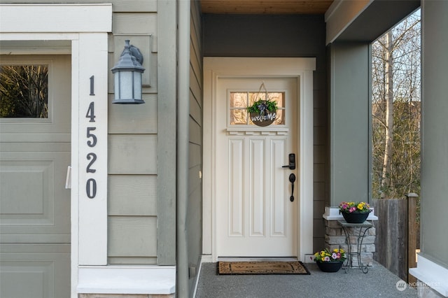 view of doorway to property