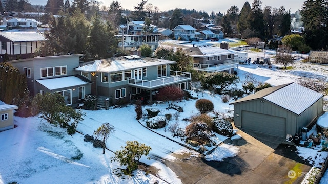 view of snowy aerial view