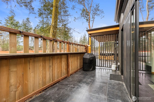 view of patio with area for grilling