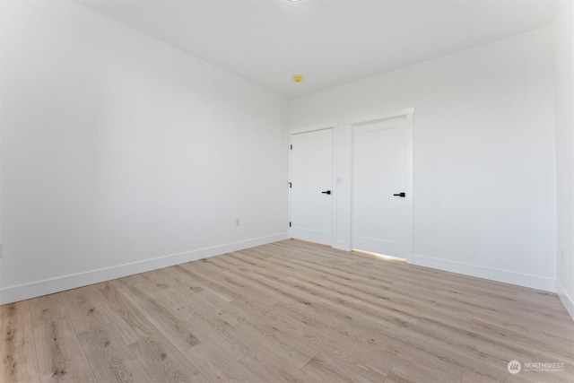 unfurnished bedroom featuring light hardwood / wood-style flooring