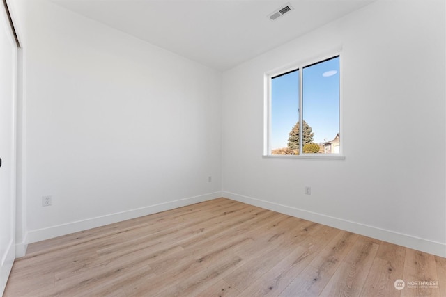 empty room featuring light wood-type flooring