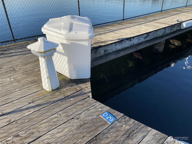 view of dock area