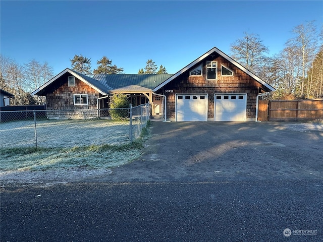 view of front of home featuring a garage