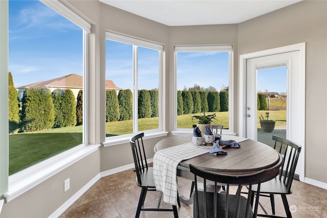 sunroom / solarium with a wealth of natural light