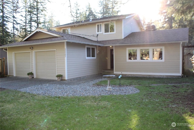 view of front property with a garage