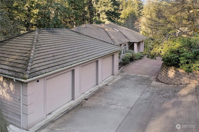 view of garage