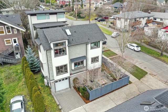 aerial view featuring a residential view