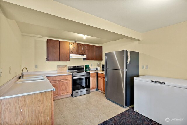 kitchen with stainless steel appliances and sink