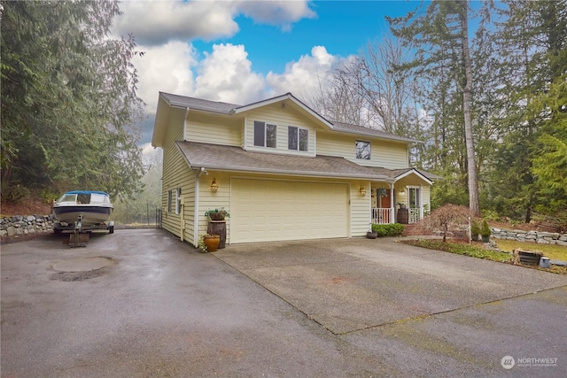 front facade with a garage