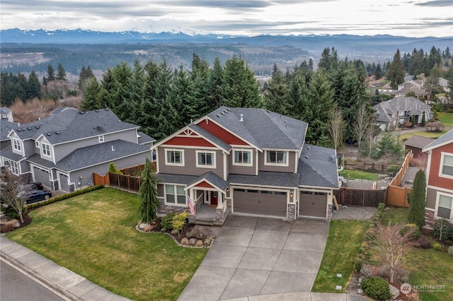 bird's eye view featuring a mountain view