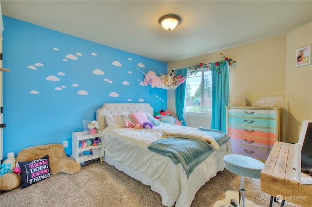 bedroom featuring carpet flooring