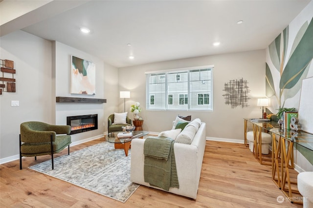 living room featuring light hardwood / wood-style floors