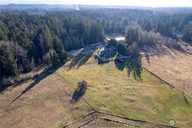 drone / aerial view with a rural view