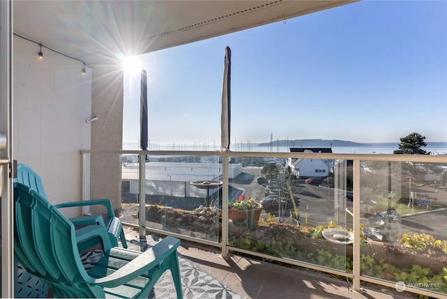 balcony with a water view