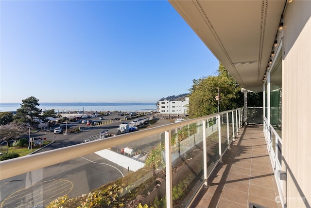 balcony with a water view