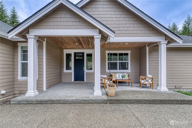 exterior space with covered porch